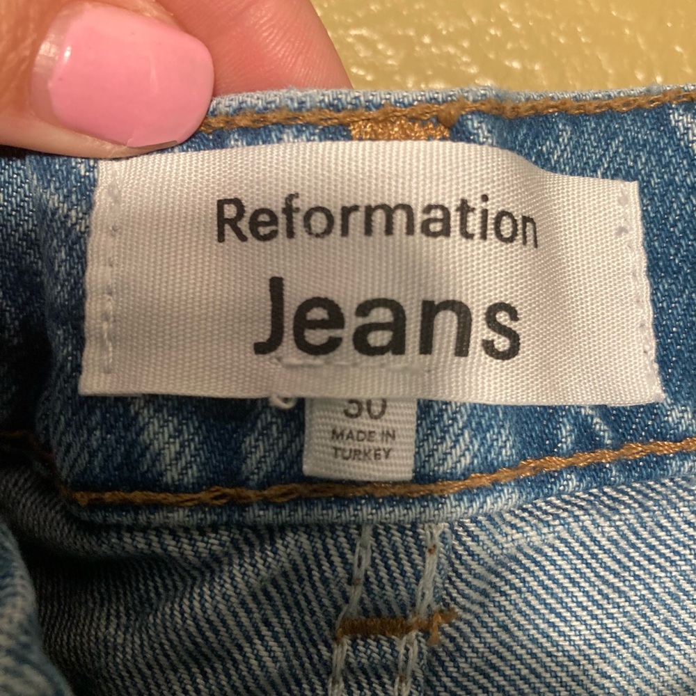 Reformation Carry High Rise Slouchy Wide Leg 30x33 Colorado Blue Jeans - Picture 6 of 8